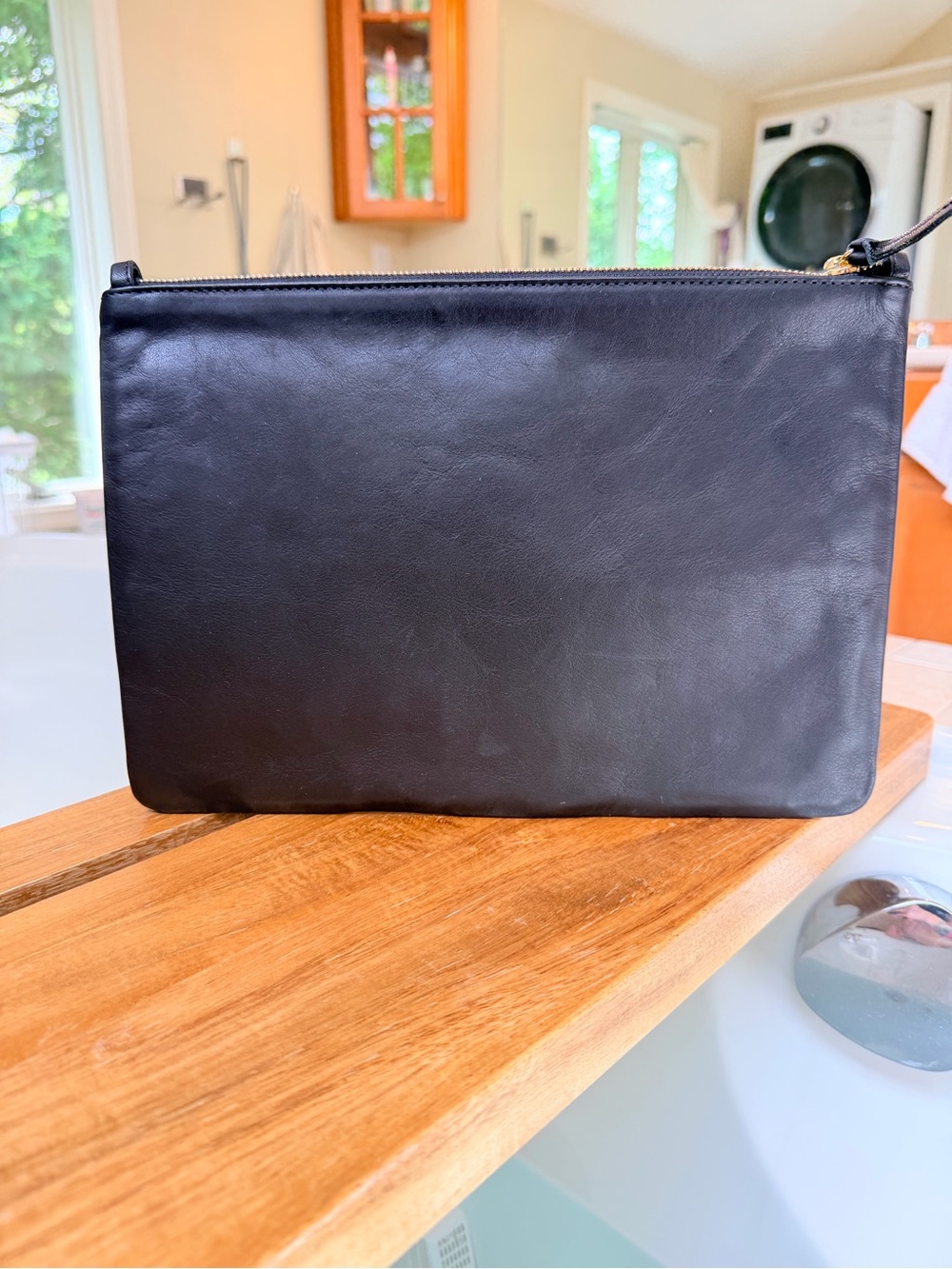 Clare V Flat Clutch w/ Tabs - Suede / Nappa / Rustic Patchwork Original: $255 - Picture 4 of 8